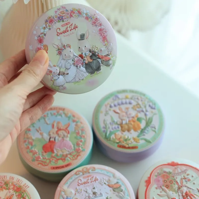 Жестяная коробка в виде кролика круглый контейнер для хранения закусок