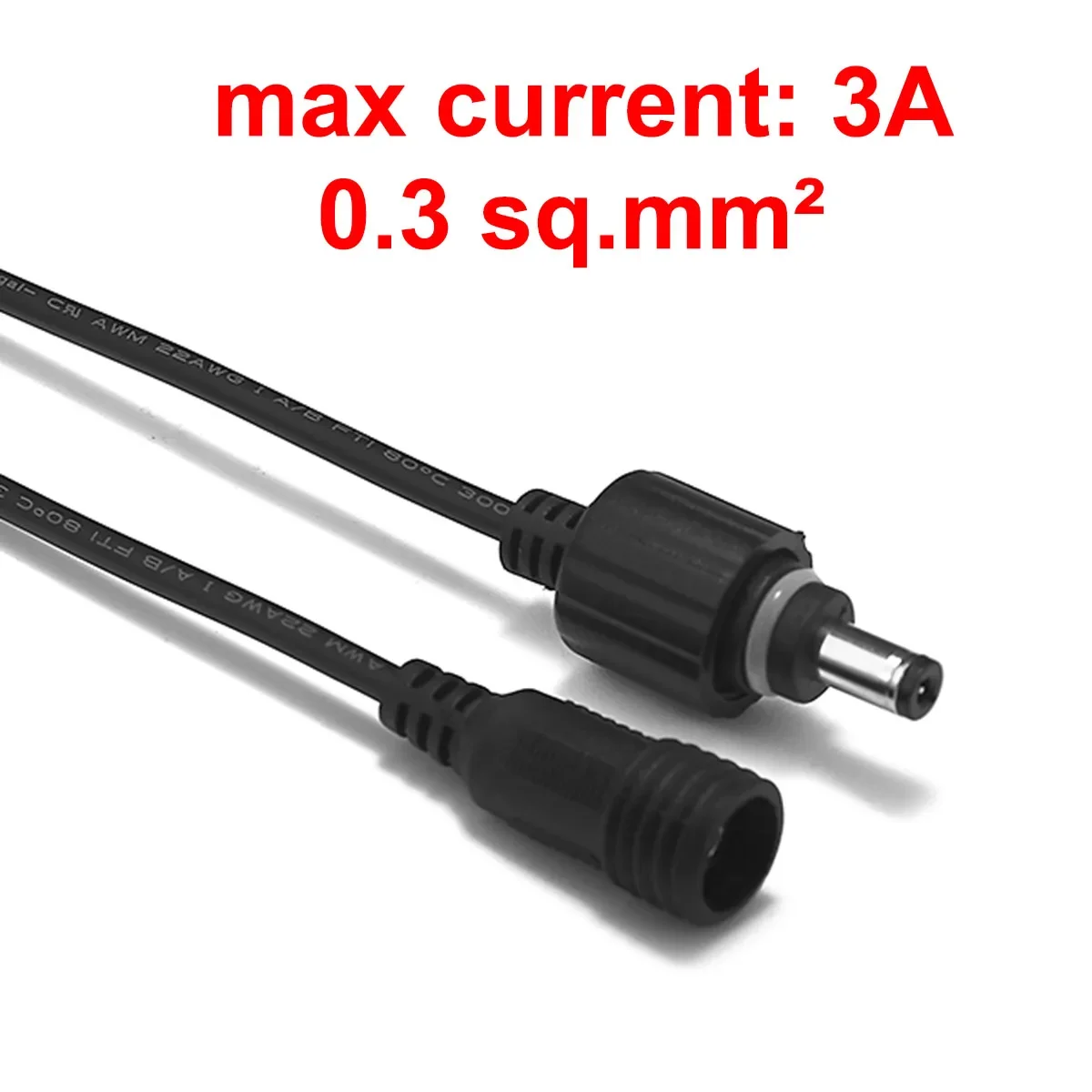 

20/22AWG водонепроницаемый удлинительный кабель питания постоянного тока 5,5 мм * 2,1 мм штекер постоянного тока адаптер питания шнур для IP-камеры видеонаблюдения светодиодная лента