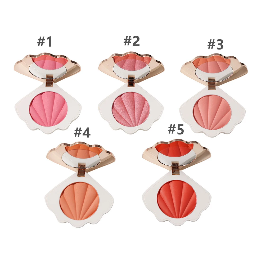 

5 Colors New Shell Blush Private Label Monochrome Matte Vitality Small Orange Nude Makeup Cheap Blush Portable