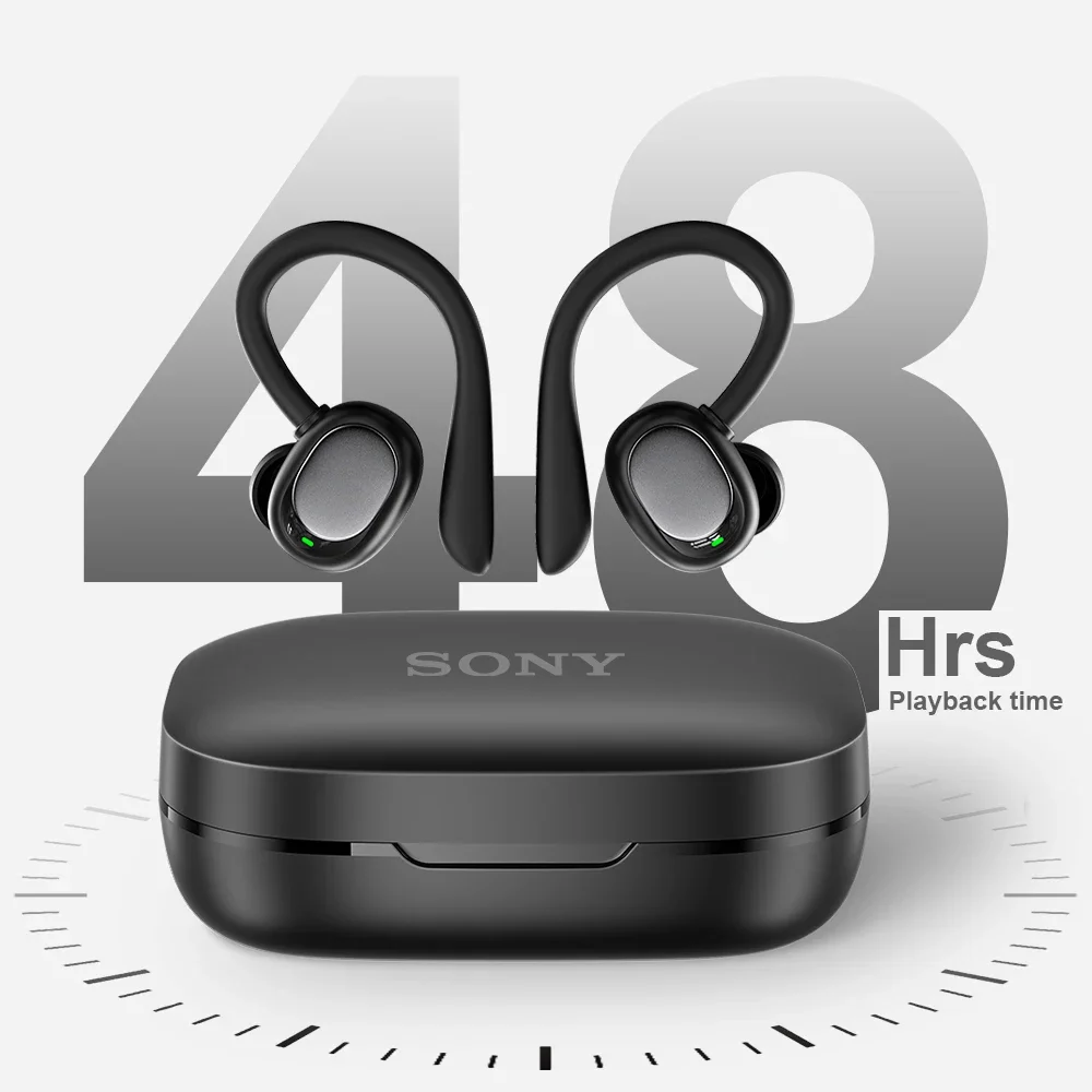 Фото Оригинальные беспроводные наушники Sony SP180, Tws наушники с микрофоном, спортивные наушники с зажимом для ушей, стереонаушники-вкладыши со светодиодным дисплеем №3