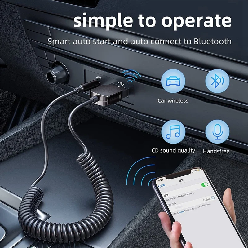Bluetooth-адаптер Aux с USB на гнездо 3 5 мм автомобильный аудио Bluetooth 0 комплект громкой
