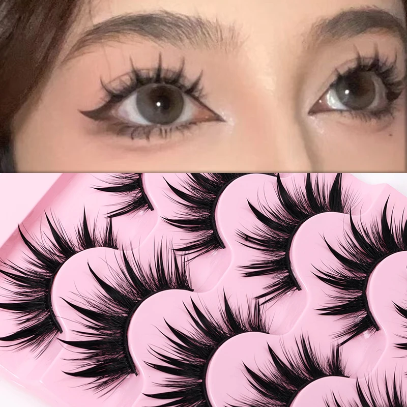 

Fake Eyelash Tapered Cluster Thick False Lashes Handmade Soft Curl Natural Long Eyelashes Cosplay Comic Lash Extension Wholesale