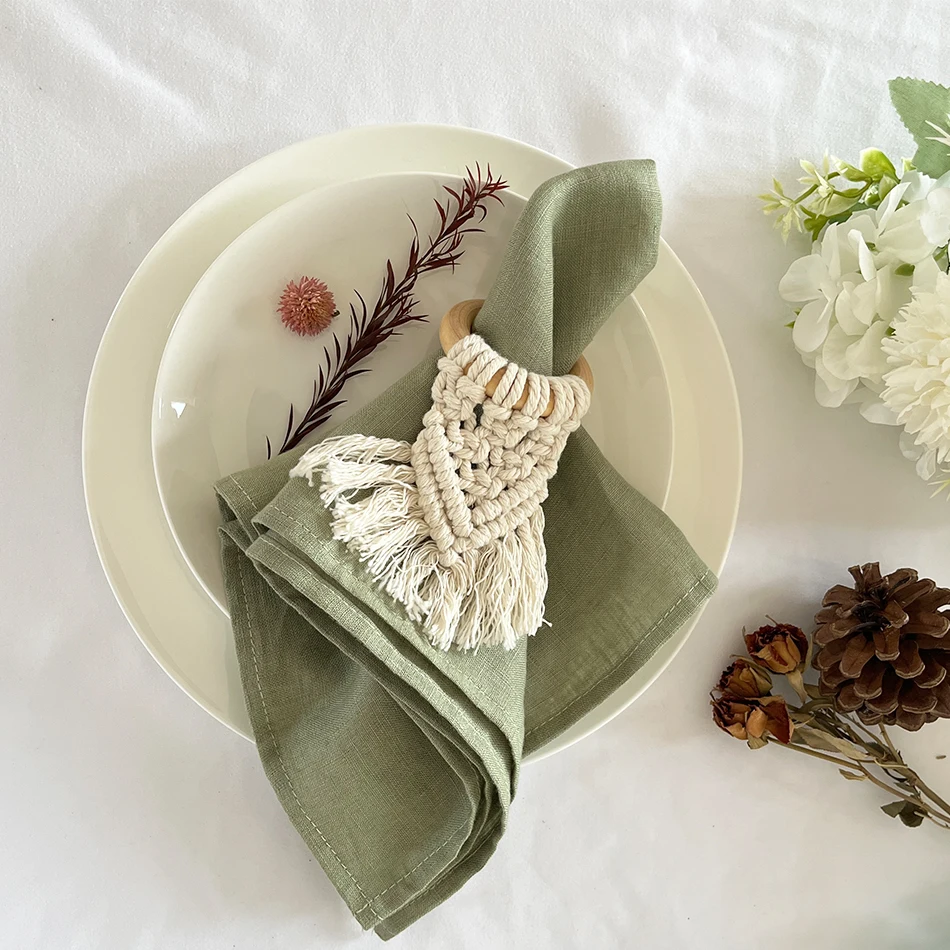 

4PCS Linen Table Napkins 30X45CM Dinner Napkins Soft Durable,For Restaurant Hotel Party, Dinner Wedding Decor