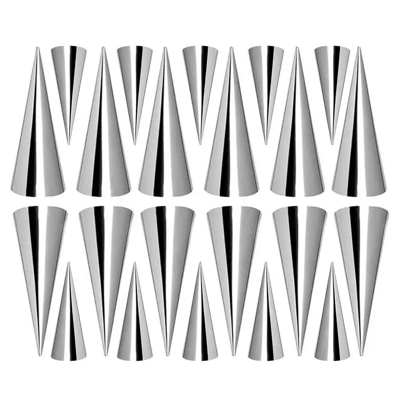 

Cream Horn Molds 20 Pcs Croissant Cones Moulds Non-stick Stainless Steel Cream Horn Danish Pastry Molds For Croissant Shell