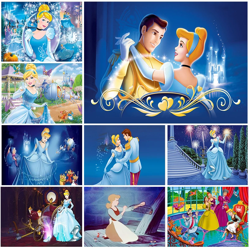 

Мозаика из страз Disney, живопись, красивая Золушка и принц, бриллиантовая мозаика стразы, вышивка крестиком, украшение для дома