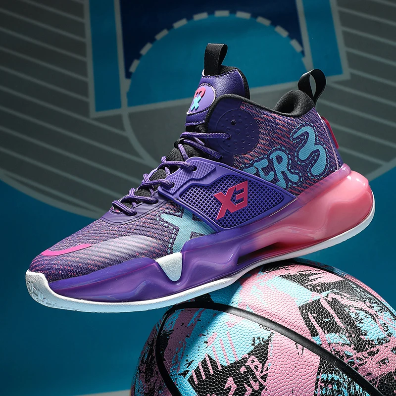 Fashion New High-end Men's Youth Luminous Rubber Base Non-slip Professional Combat Basketball Shoes Sports Large Size