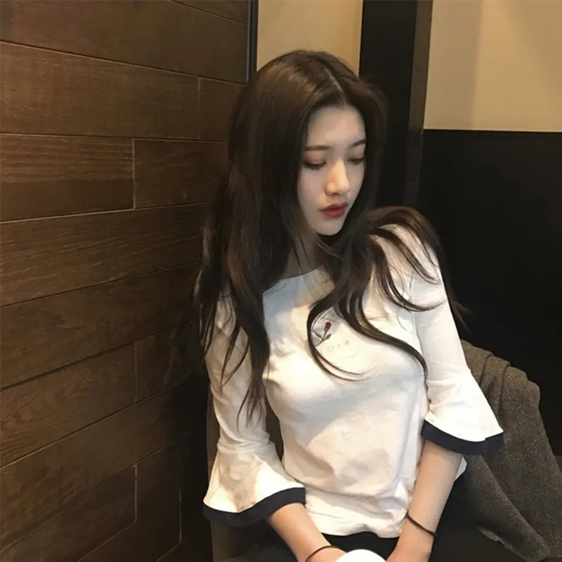 

Korean Fashion Summer T Shirt Clothes for Women White Black T-shirts Short Sleeve Tees Casual Streetwear Tops Ropa Mujer 2022