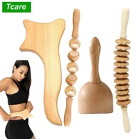 tcare 4pcsset deluxe wood massage therapy tools for body shaping set home gym professional wood therapy tools maderoterapia kit