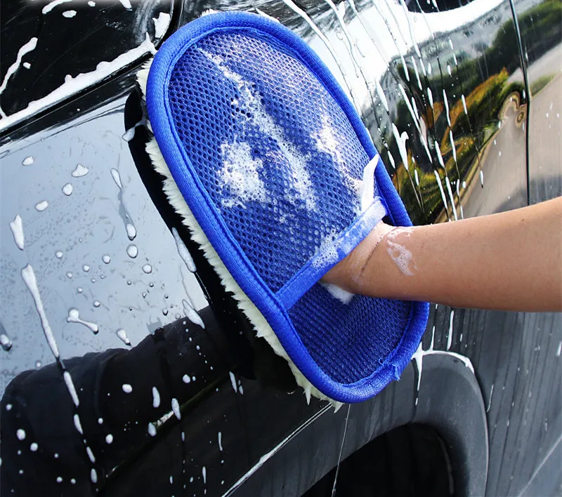 New car microfiber styling wool soft car wash gloves cleaning brush motorcycle washing machine care car paint cleaning supplies