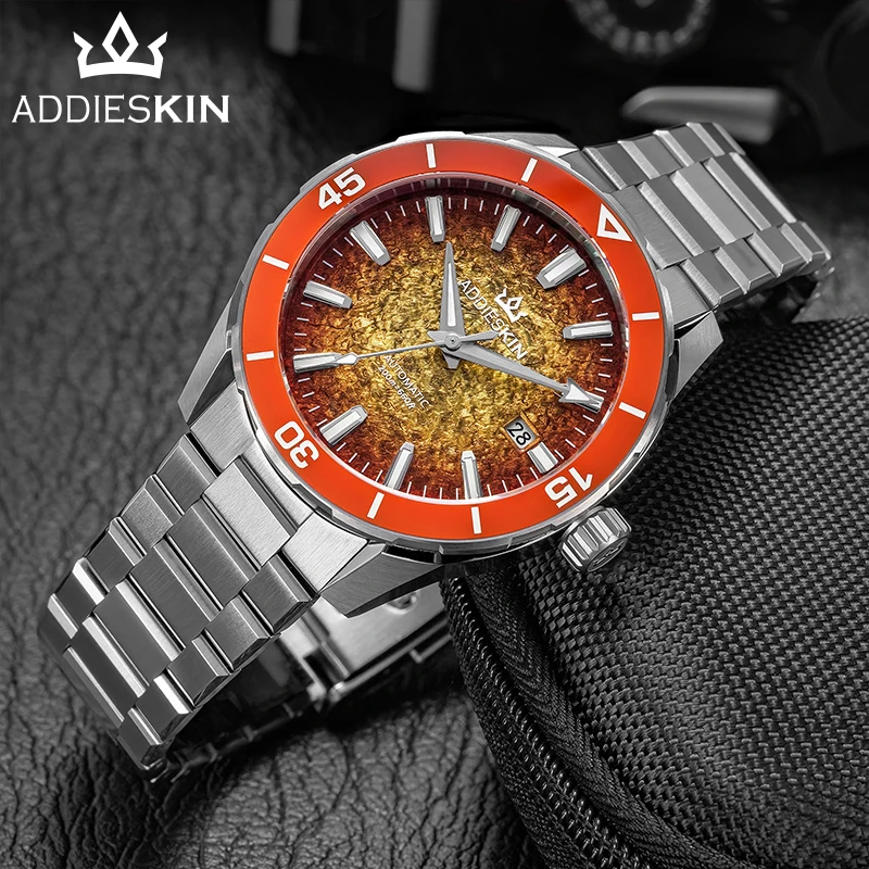 Фото Автоматические механические часы AddiesKinLuxury для мужчин, японский механизм Miyota 9015, сапфировое стекло, нержавеющая сталь, водонепроницаемые часы 200 м №3