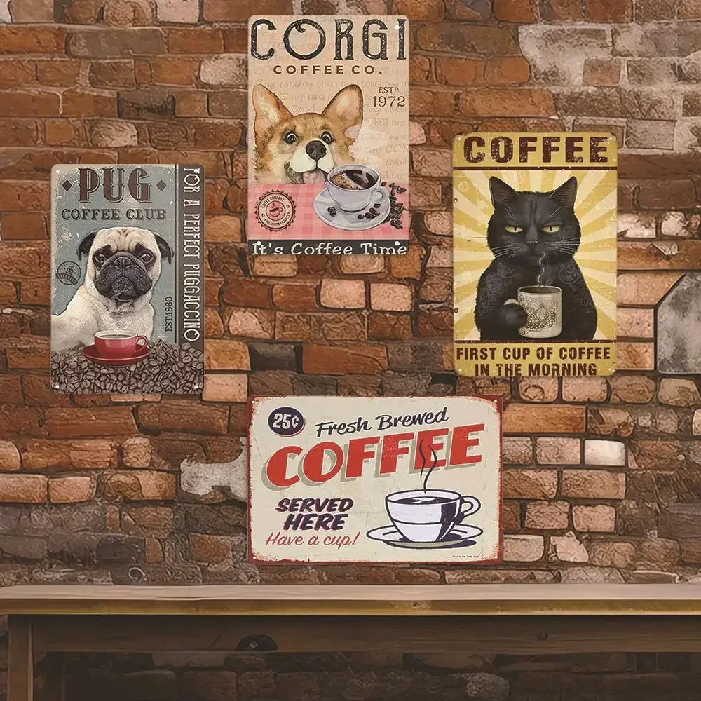 1 шт. металлическая ретро-вывеска для кофе винтажная вывеска дома кофейни бара