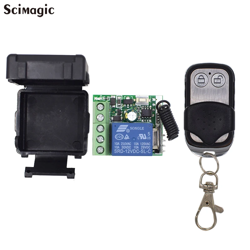 

1Pc RF Transmitter 433 Mhz Remote Controls with Wireless Remote Control Switch DC 12V 1CH relay Receiver Module