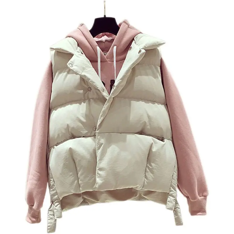 

Female Sleeveless Jacket New 2022 Vest Women Coat Short Slim Spring And Autumn Thick Warm Waistcoat Women Jackets Black Fashion
