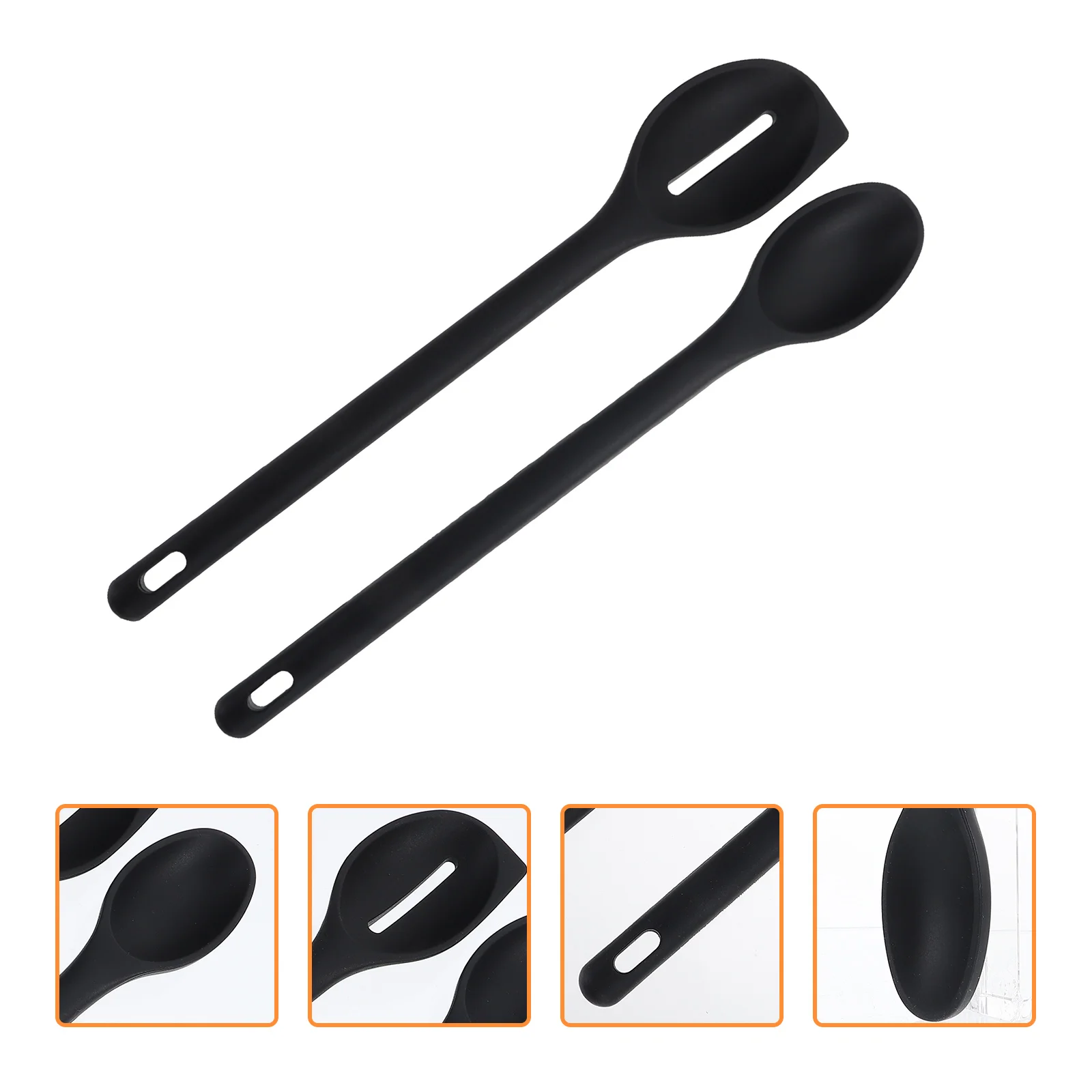 

Spoon Silicone Spoons Mixing Kitchen Salad Spatula Heat Cooking Resistant Accessory Convenient Utensil Set Stirring Sauce Se