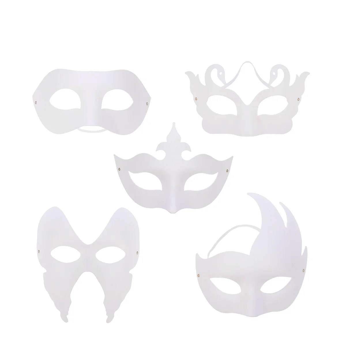 

Party Masks Decorative Cartoon White DIY Animal Shape Masks Craft Accessory Cosplay Costume Dress Up