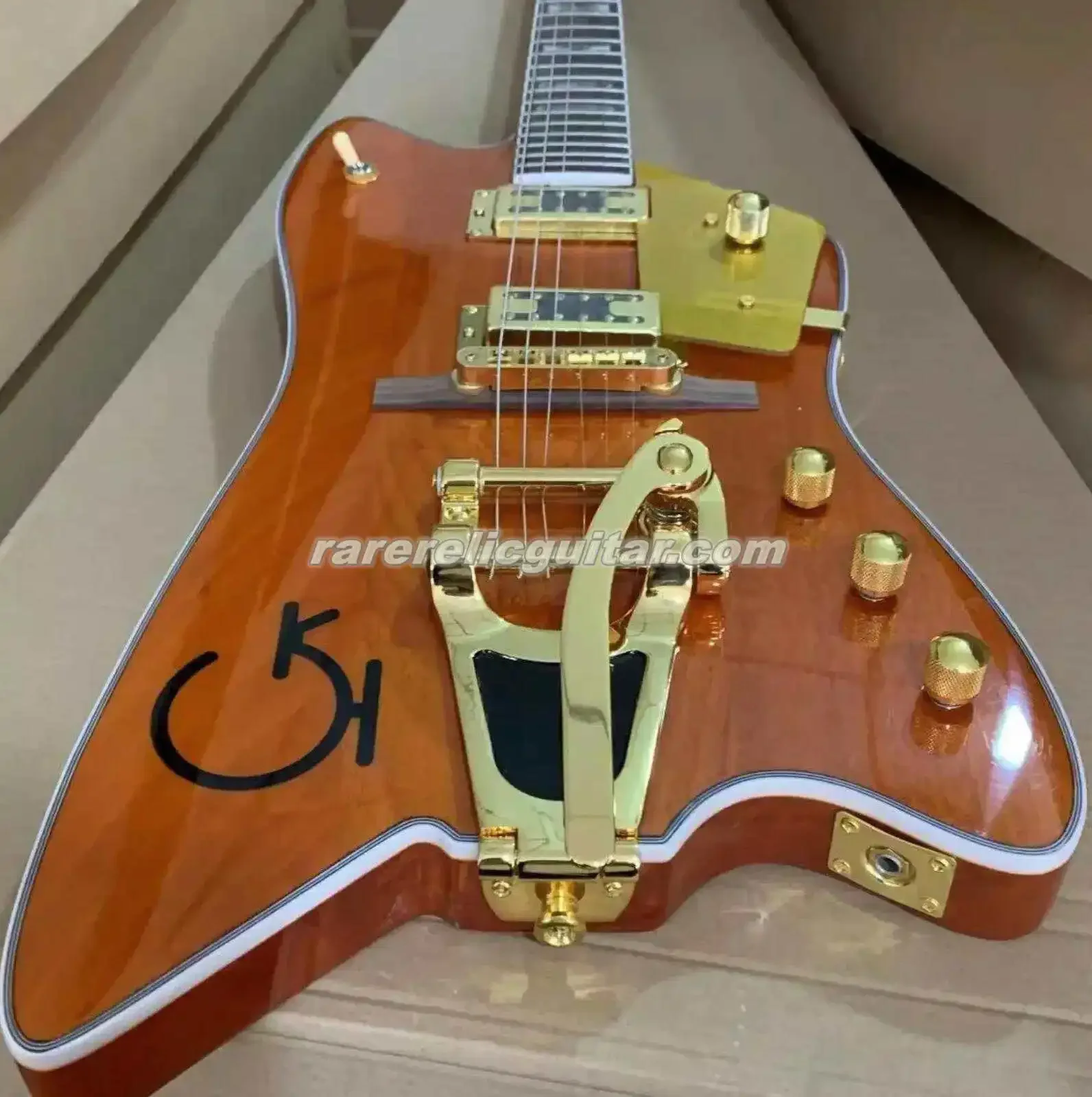 Cochran Западная оранжевая электрическая гитара Билли Бо Юпитер наконечник