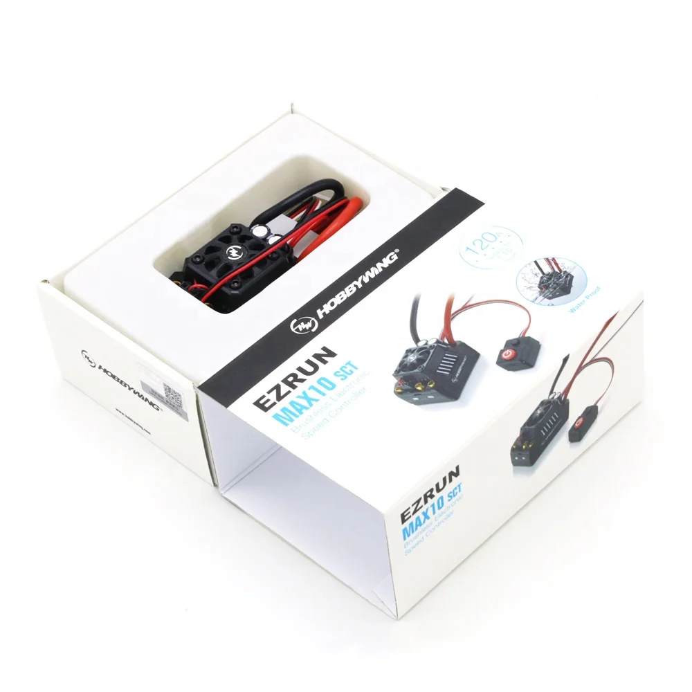 Фото Hobbywing EZRUN Max10 120A ESC Водонепроницаемый бесщеточный регулятор скорости (ESC) для радиоуправляемых моделей 1/10 SCT, MAX10-SCT 120A №5