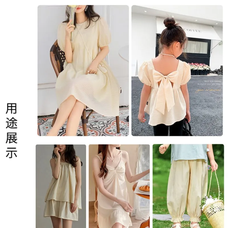 Летняя хлопчатобумажная ткань мягкая эластичная пузырьковая плиссированная