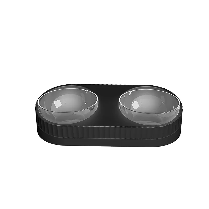 

LVTUBANLV Double Dog Cat Bowls - Pets Water and Food Bowl Set, 15°Tilted Water and Food Bowl Set with Automatic Waterer Bottle