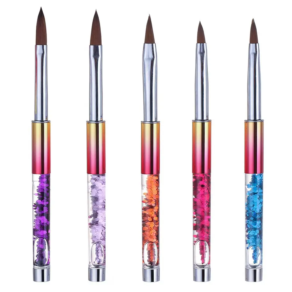 

Акриловая кисть для ногтей из чистого нейлона, круглая кисть для ногтей, кисть для рисования с жидким блеском, ручка для маникюра и педикюра