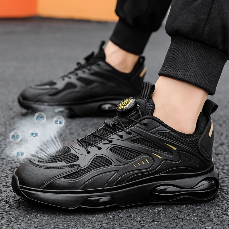 27/5000 черные мужские кроссовки на воздушной подушке осенние дышащие 2024 новые