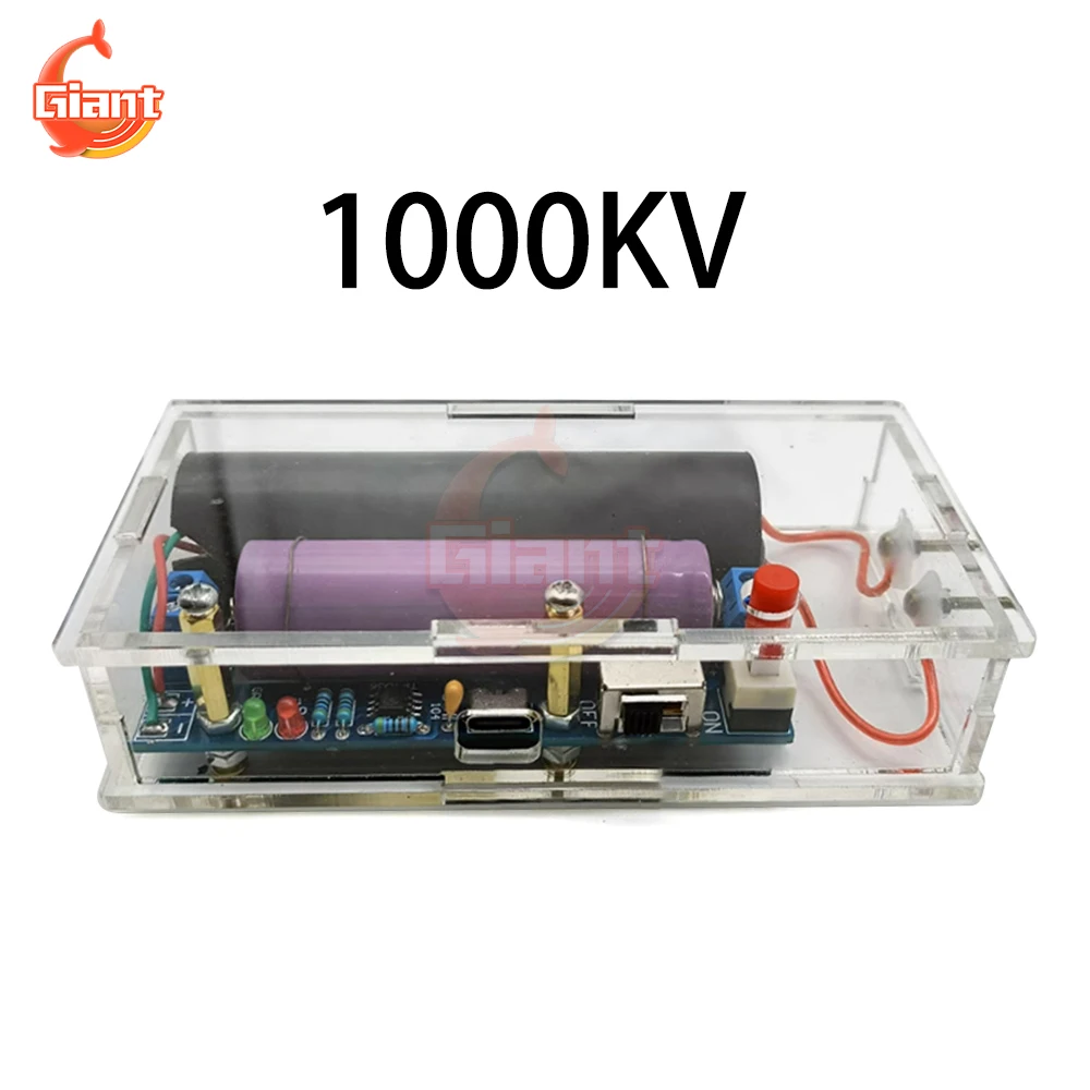 

1000KV DC High Voltage Generator Booster Board USB Type-C Interface Inverter Transformer Step-up Power Module DIY Generator Kit