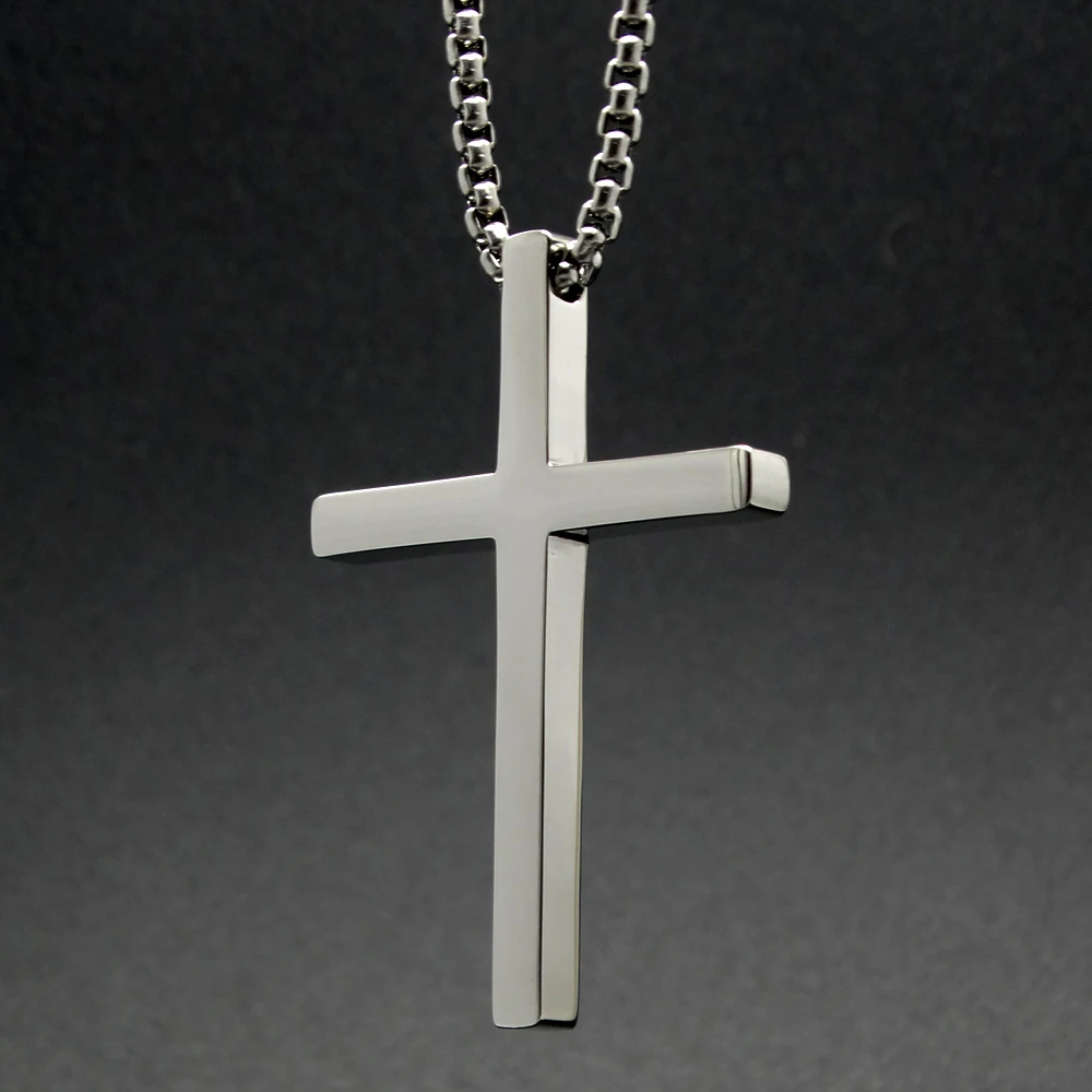 Cross Pendant High Polished Stainless Steel Necklace for Men Fashion Jewelry Factory Price Dropshipping |
