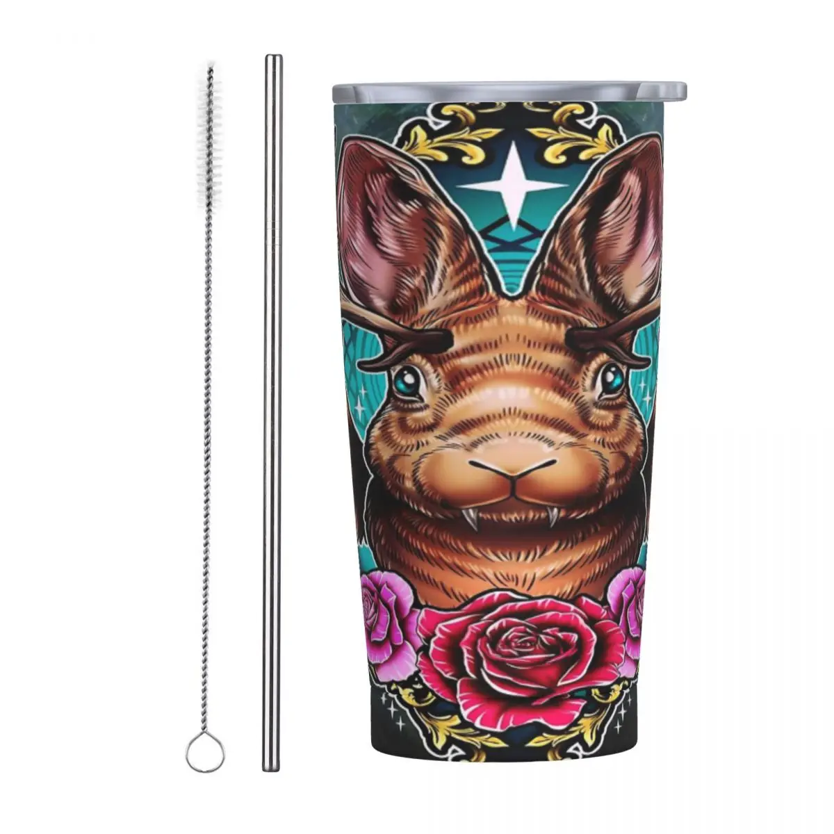 Кружка из нержавеющей стали с хорошим уплотнением, нажимная крышка с соломинкой, многоразовая