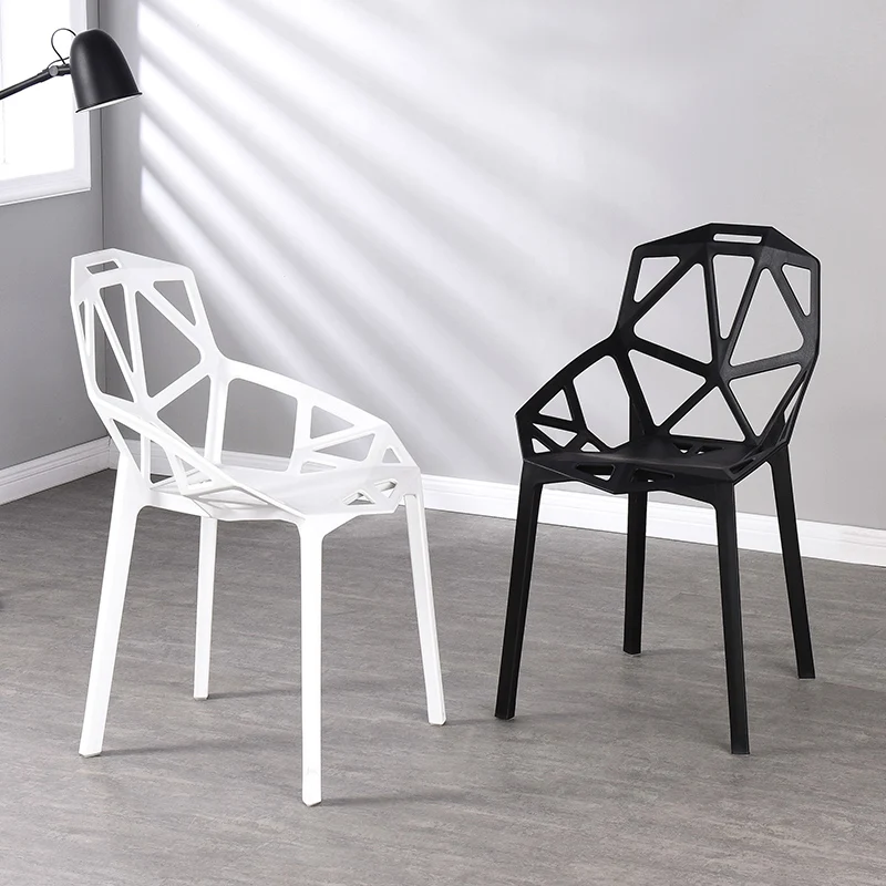 

White Black Plastic Modern Nordic Dining Chair Lounge Stackable Single Office Pink Chair Designer Stool Outdoor Stoel Furniture