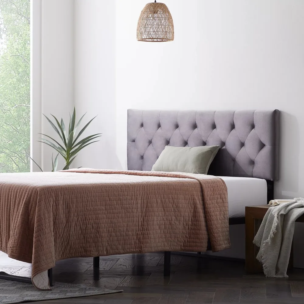 

Королевские головные уборы для кровати и мебели для спальни, серое мягкое изголовье кровати, клейкая рама кровати, ворсовое бархатное обивочное изголовье кровати