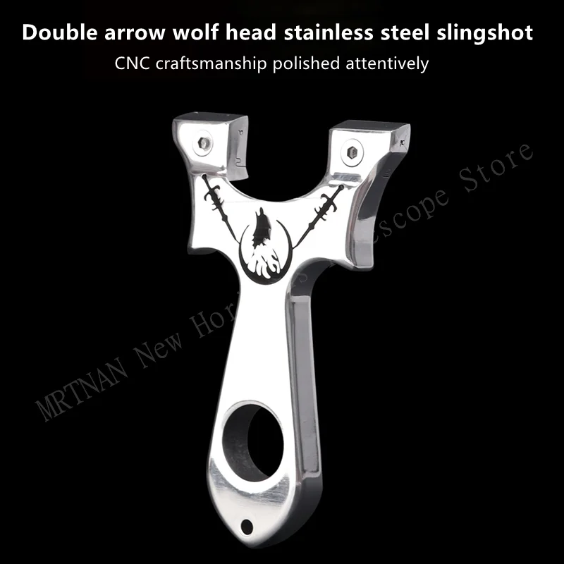 

Professional Hunting Slingshot High Quality Stainless Steel Catapult with Flat Rubber Band for Outdoor Shooting Sport Accessorie