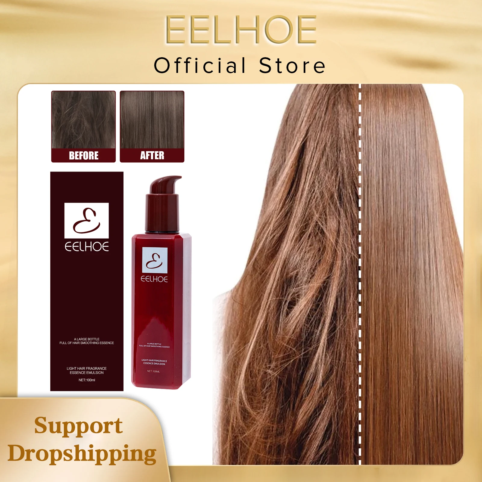 

EELHOE Smooth Hair Conditioner Keratin Treatment Professional Straightening Curly Leave-in Repair Damaged Hair Nourishing Serum