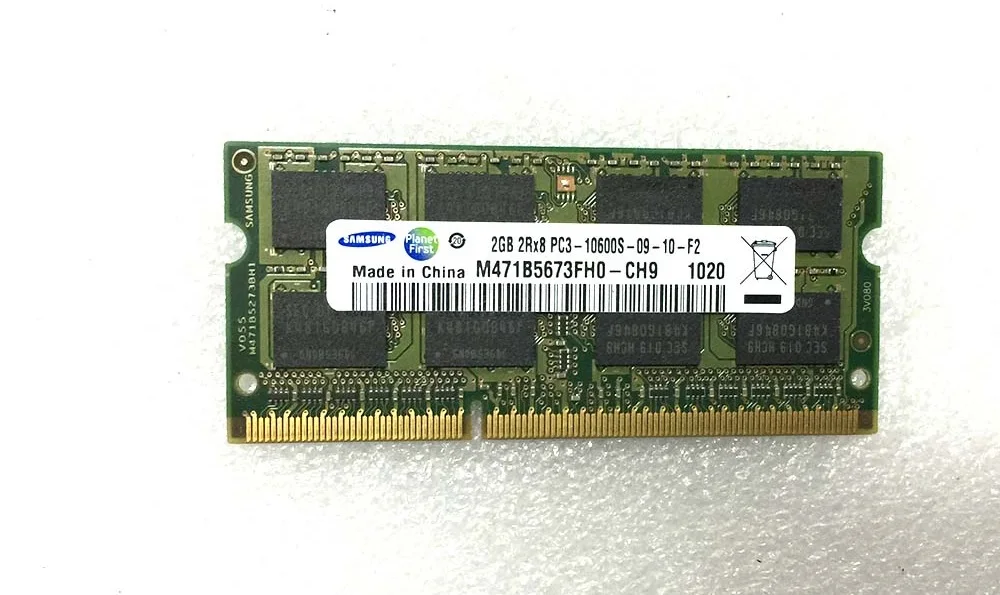 

2G 2RX8 PC3-10600S-09-10 M471B5673FH0-CH9 Notebook Memory