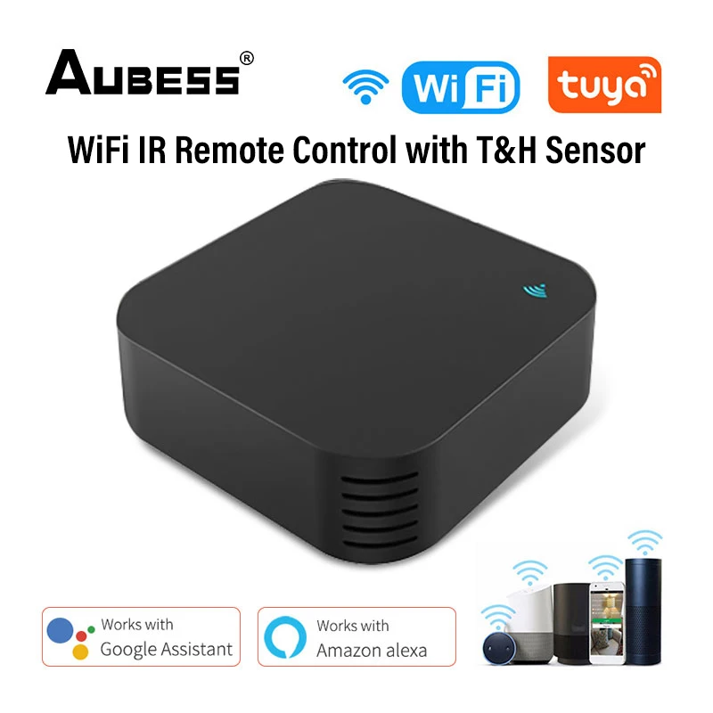 

AUBESS Tuya/Smart Life APP Smart Wireless WiFi-IR Remote Controller Temperature And Humidity Monitoring Work With Alexa Google