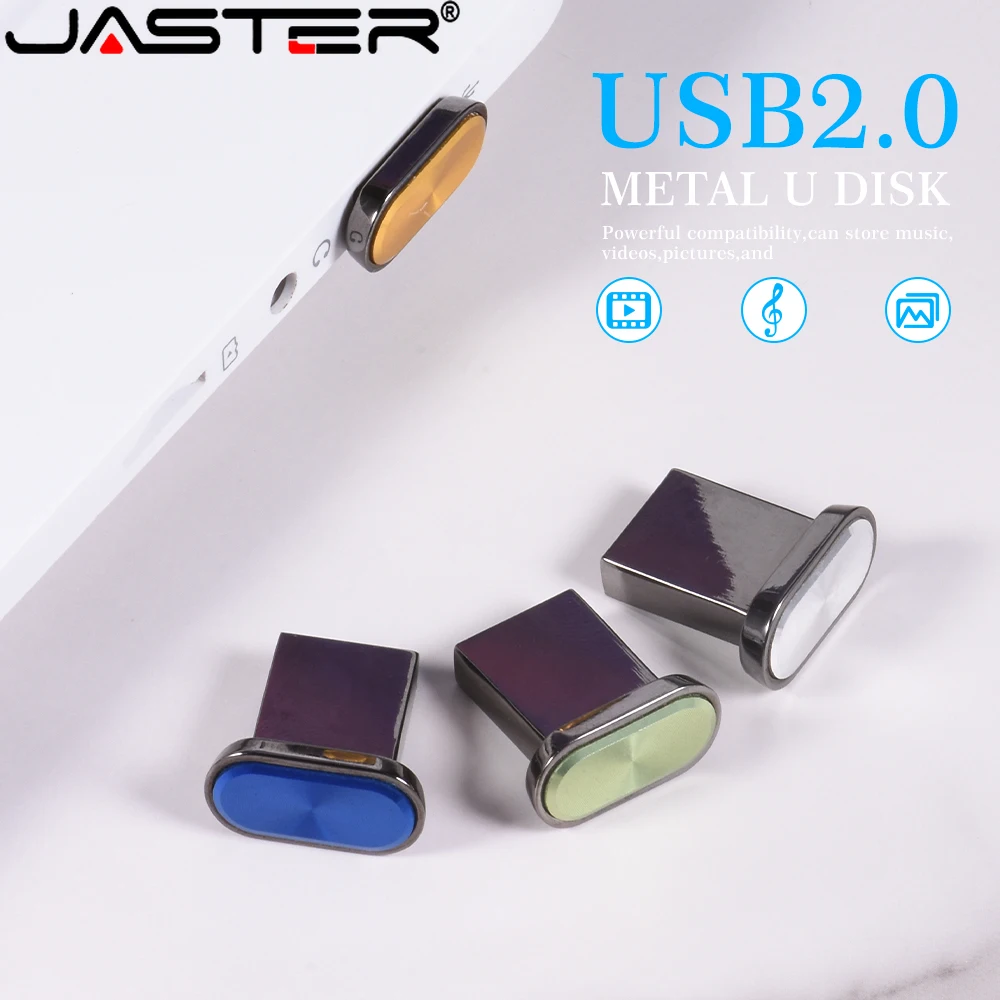 

JASTER Mini Metal USB 2.0 Flash Drive 64GB Pendrives 32GB Waterproof Pen Drive 16G 8GB 4GB Commercial Affairs Gifts Memory Stick