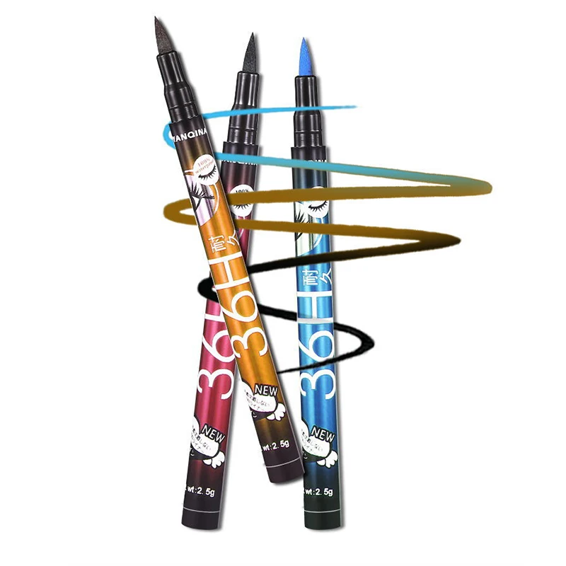 

3Colors Portable Quick Dry Liquid Eyeliner Waterproof Eyeliner Pencil Long-Lasting Liquid Eye Liner Pen Quick-Dry No Blooming