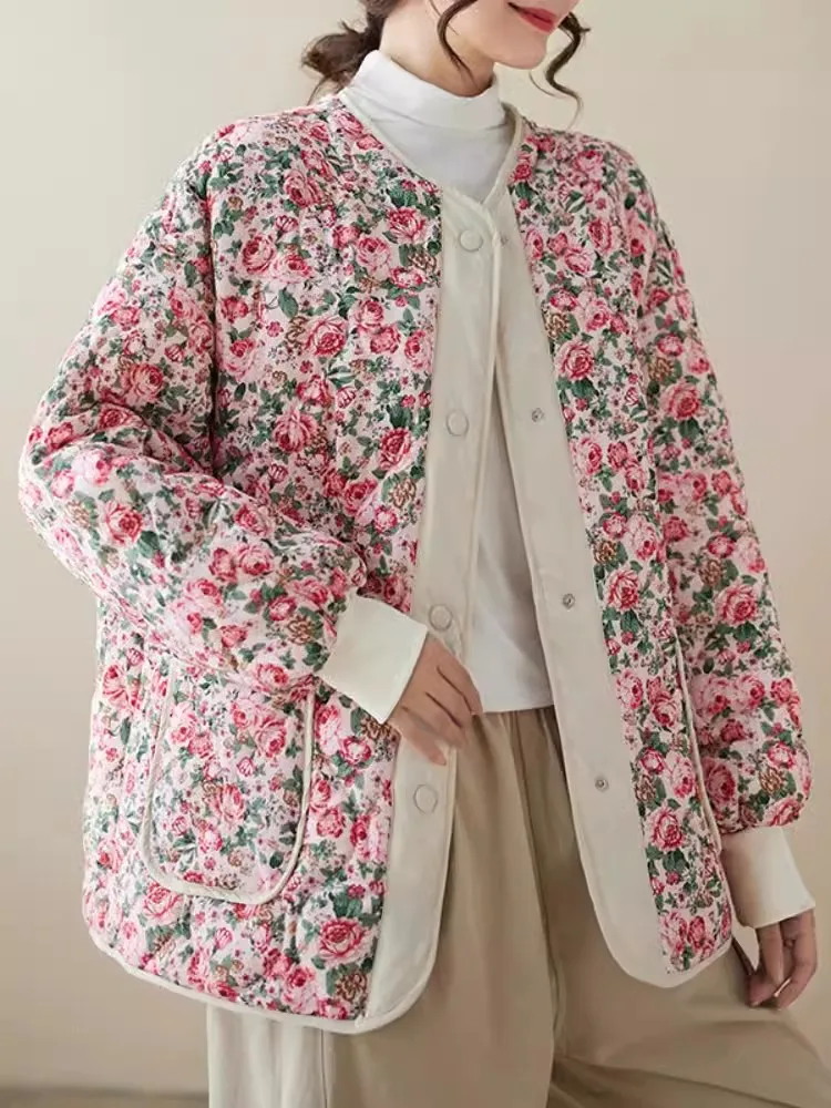 Женская стеганая парка с рукавом реглан винтажная куртка большого размера