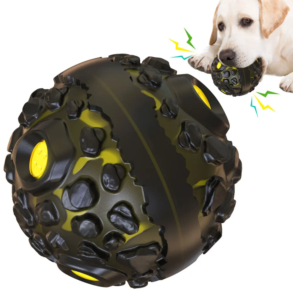 

Интерактивная игрушка для собак жевательные игрушки с защитой от укусов, тренировочный молярный шар для маленьких собак, желтый веселый зв...