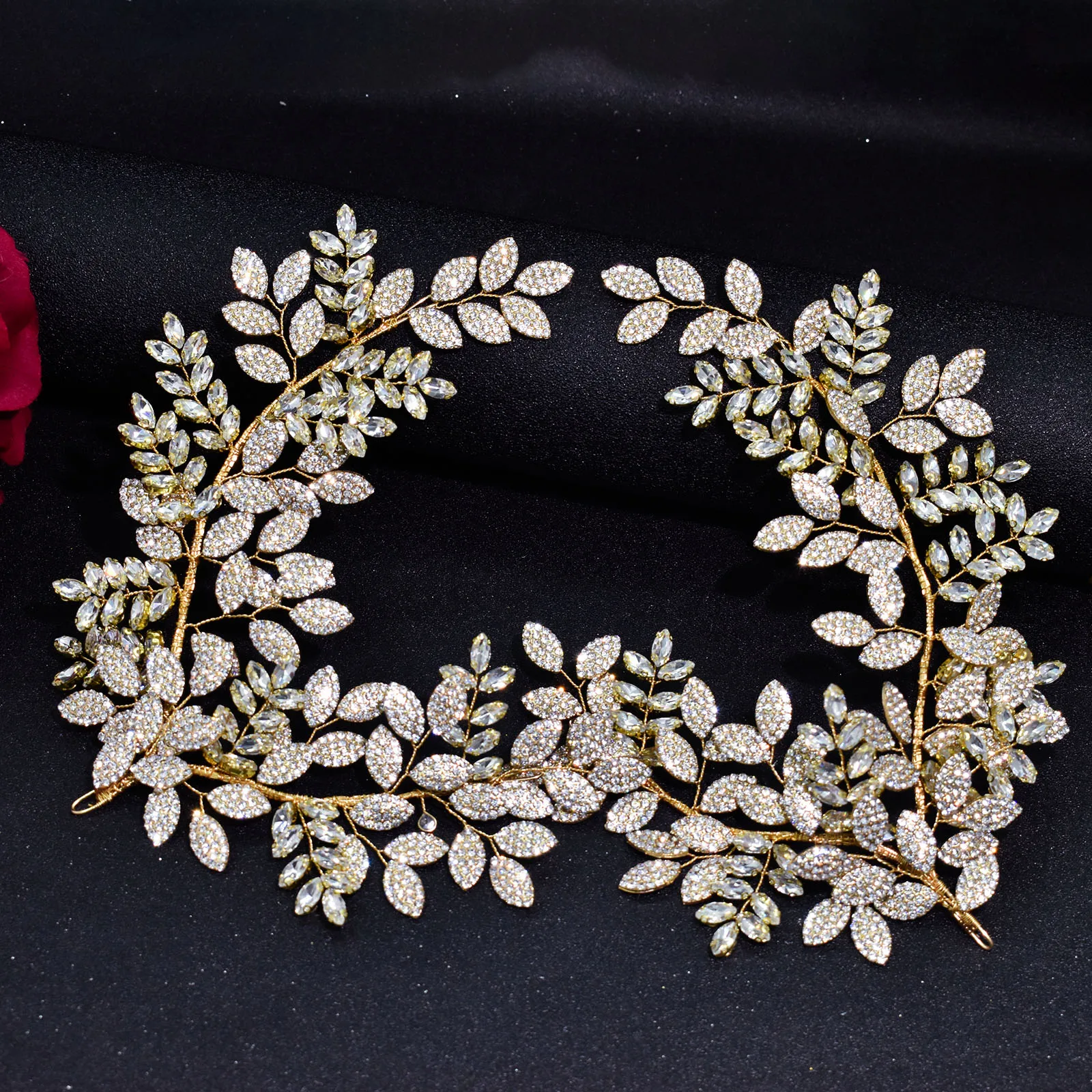 A508 Серебро сусальное золото свадебные головные уборы со стразами свадебная