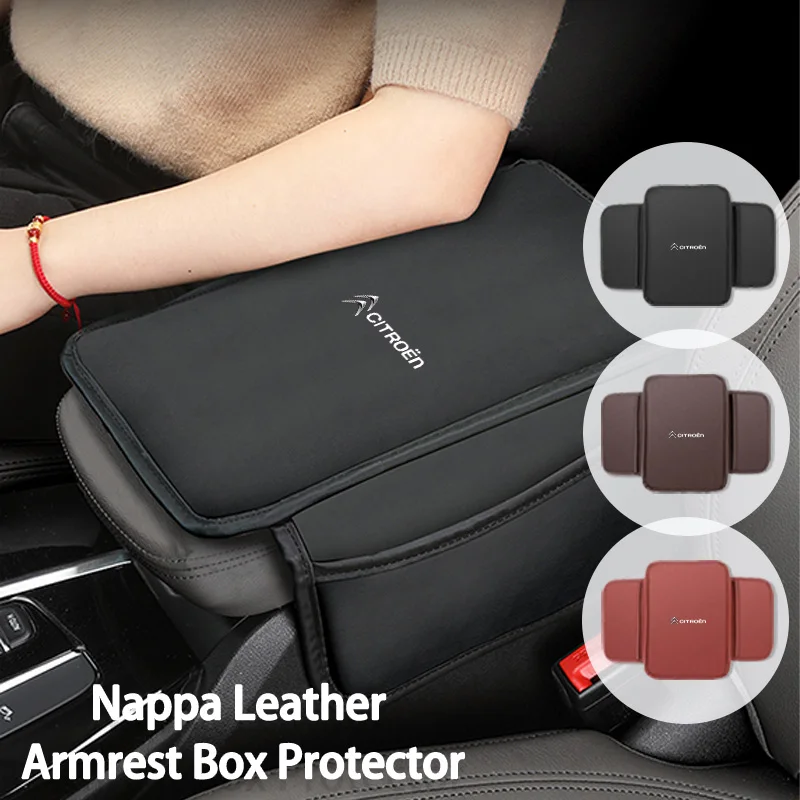 

Leather Center Console Covers Car Armrest Mat For Citroen C4 C3 C5 C1 C2 C6 C-Elysee Grand Berlingo Picasso Jumpy Aircross Saxo