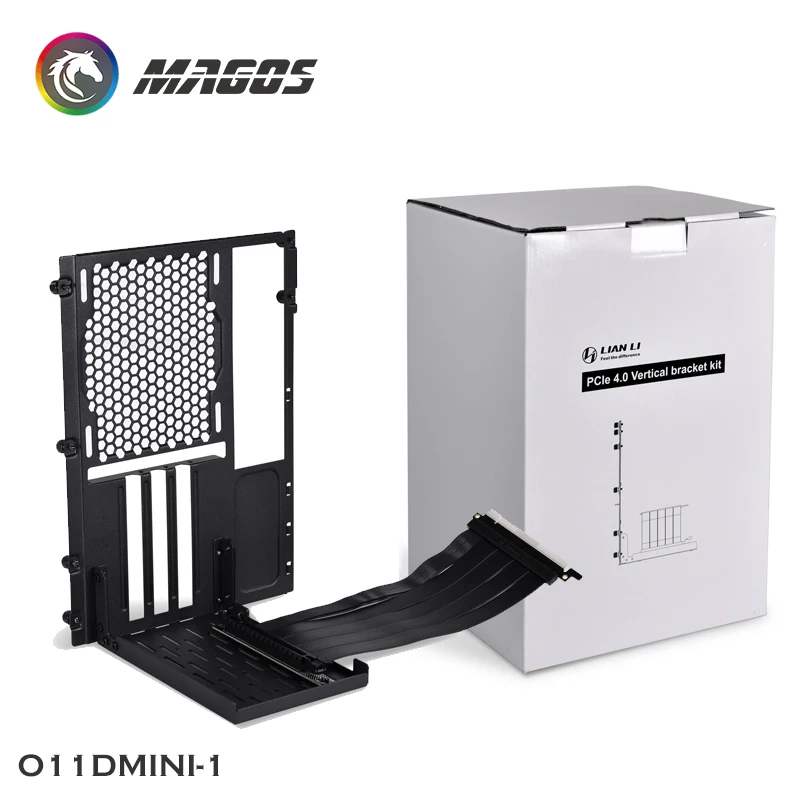 LIANLI O11DMINI-1 набор вертикальных кронштейнов для графического процессора для O11D MINI/Air Mini + 200 мм PCIe Gen3 Gen4 X16 подъемный кабель аксессуар черный/белый