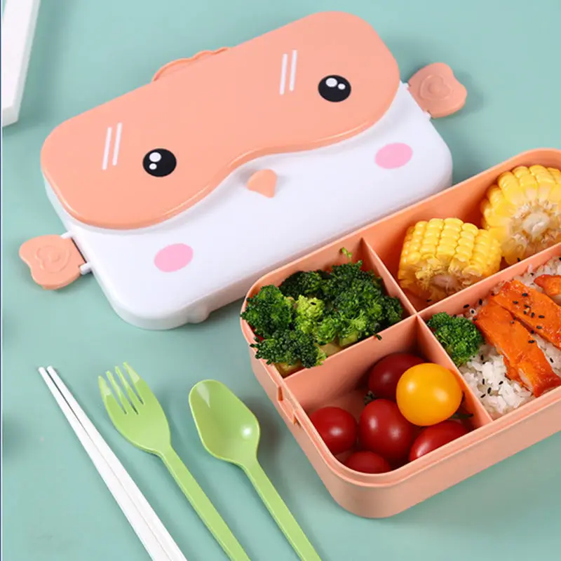

Ланч-бокс Bento для школьников, прямоугольный пластиковый портативный контейнер для еды с защитой от протечек в стиле аниме для микроволновой...