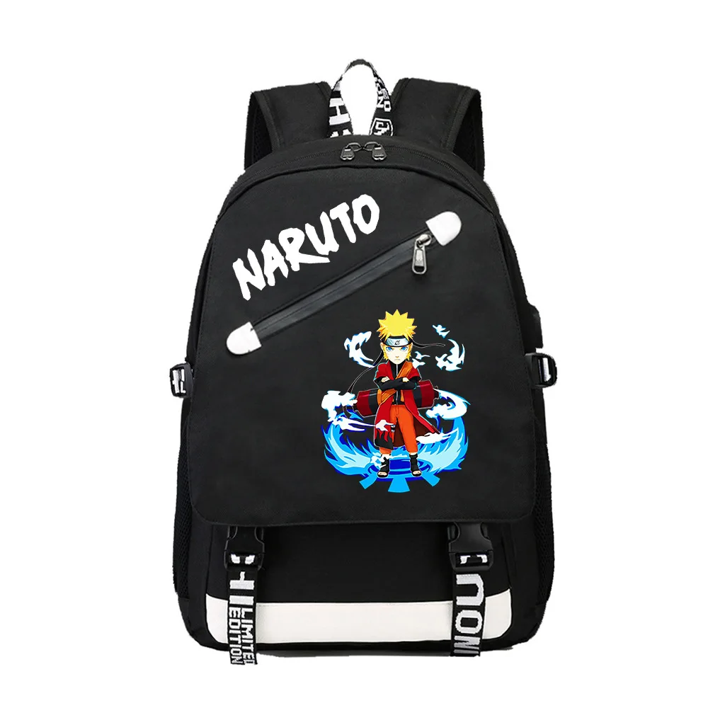 

Naruto Schoolbag Anime Peripheral Rucksack USB Rechargeable Backpack Male and Female Students Large-capacity Bag Gift