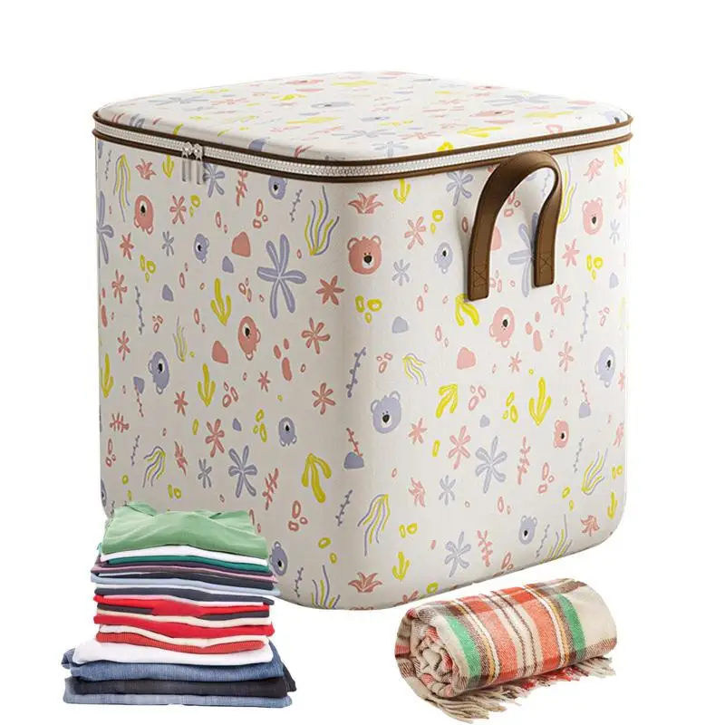 

Folding Clothes Storage Bag Visible Portable Wardrobe Sorting Clothes Storage Box With Reinforced Handle For Bedding Quilt