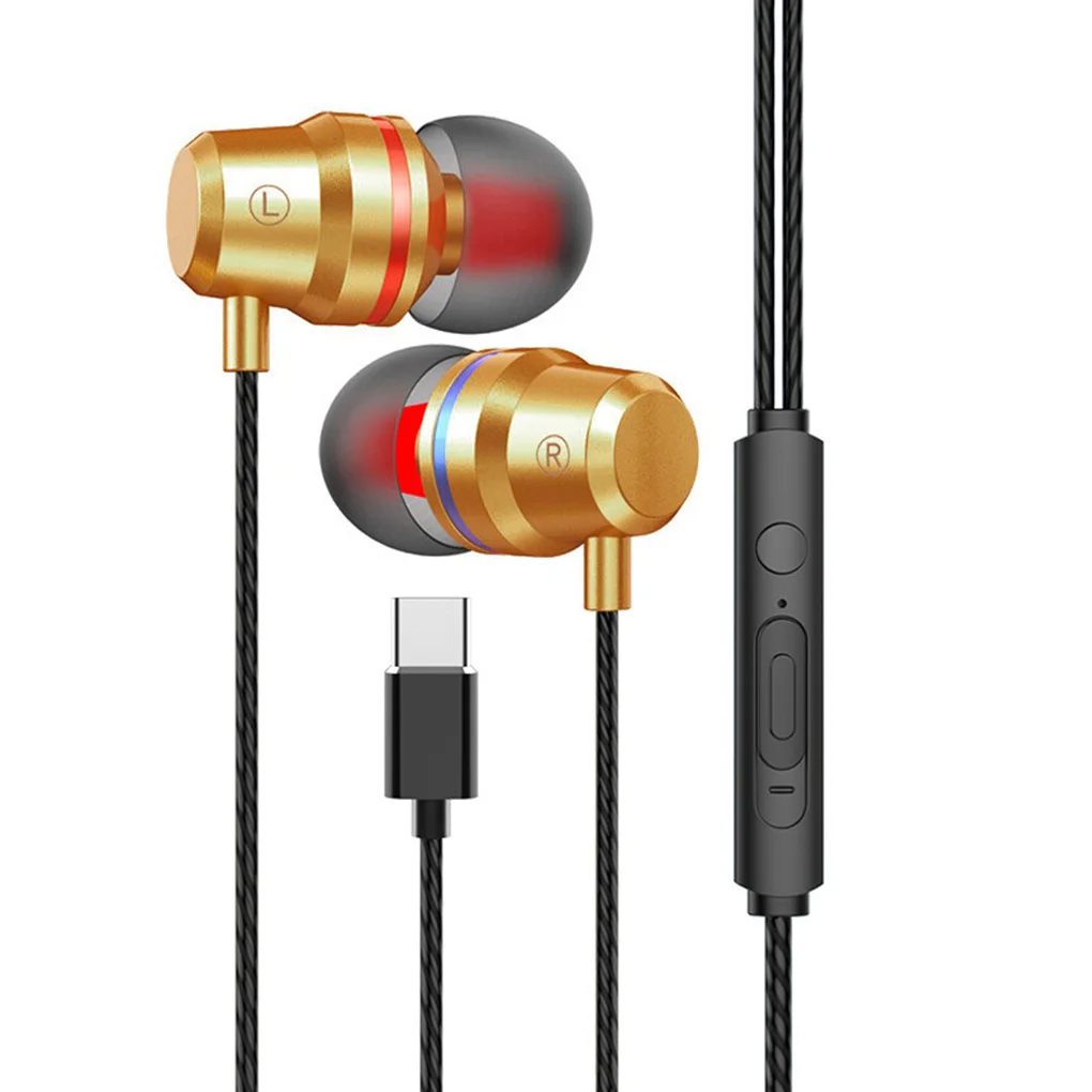 

Hot Sale Type-C Earphone 6mm Dual Dynamic Drivers Wired Control Earphone Laptop Phone Tablet Earbuds with Mic