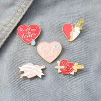 letter heart enamel pin creativity christmas cartoon love new year gift womens brooch lapel pins badges friends jewelry fashion