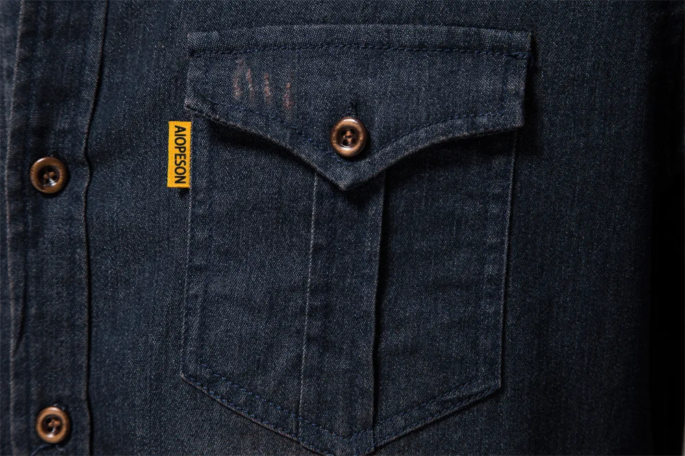 2022 spring autumn new 95% cotton US size men's denim non-iron cardigan shirt casual solid color men's long-sleeved shirt jacket