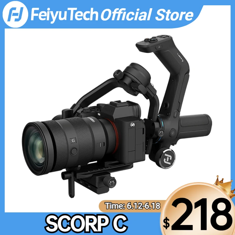 FeiyuTech Official Feiyu SCORP-C 3-Axis Handheld Gimbal Stabilizer Handle Grip for DSLR Camera Sony/Canon/Nikon with 2.5kg load