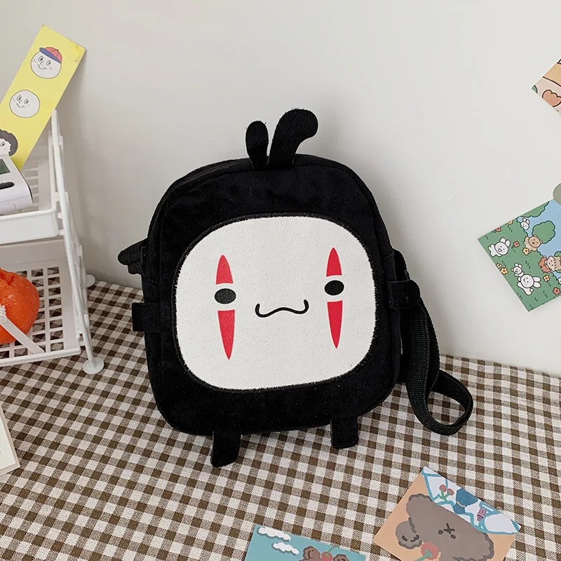 

2022 New Women's Children's Fashion Western Casual Canvas Crossbody Bag Cute Girl Faceless Male Cartoon Pattern Shoulder Zipper