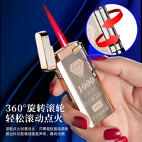 novel personality roller touch sensing windproof cool lighter mini butane gas unusual metal cigarette lighters gadgets for men